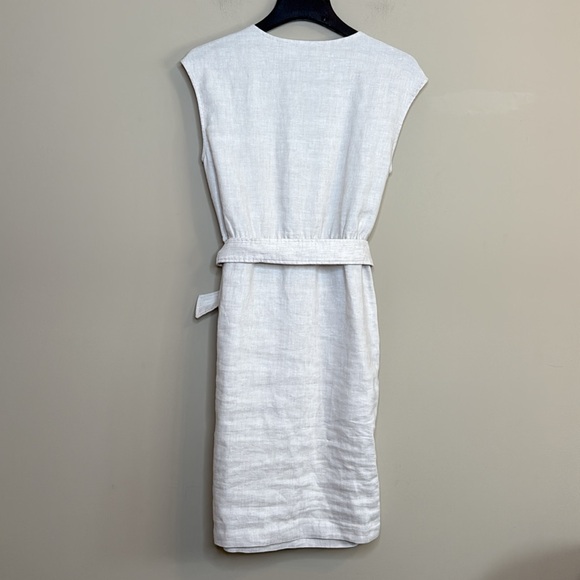 J.McLaughlin Winifred Linen Blend Cap Sleeve Dress in sand - Picture 7 of 7